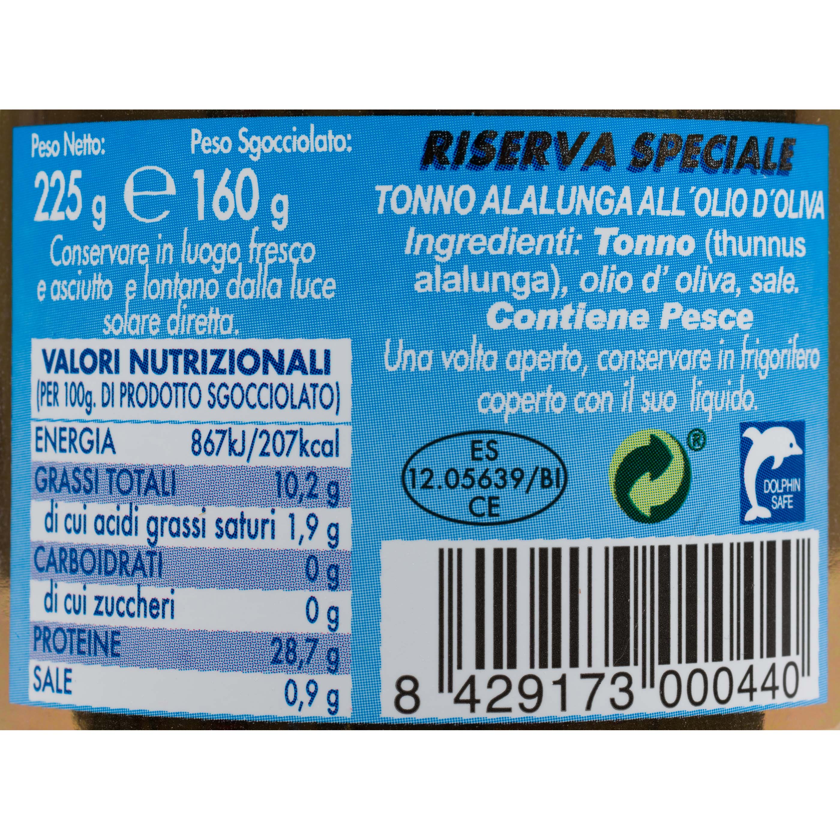 Filetto di Tonno Bianco in Olio 225g Vincente Marino Eataly