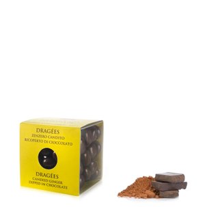 Dragées Zenzero candito ricoperto di cioccolato fondente 120g